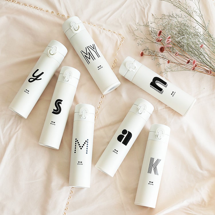 イニシャル サーモス水筒 直飲み ブルーノ アルファベットタンブラー