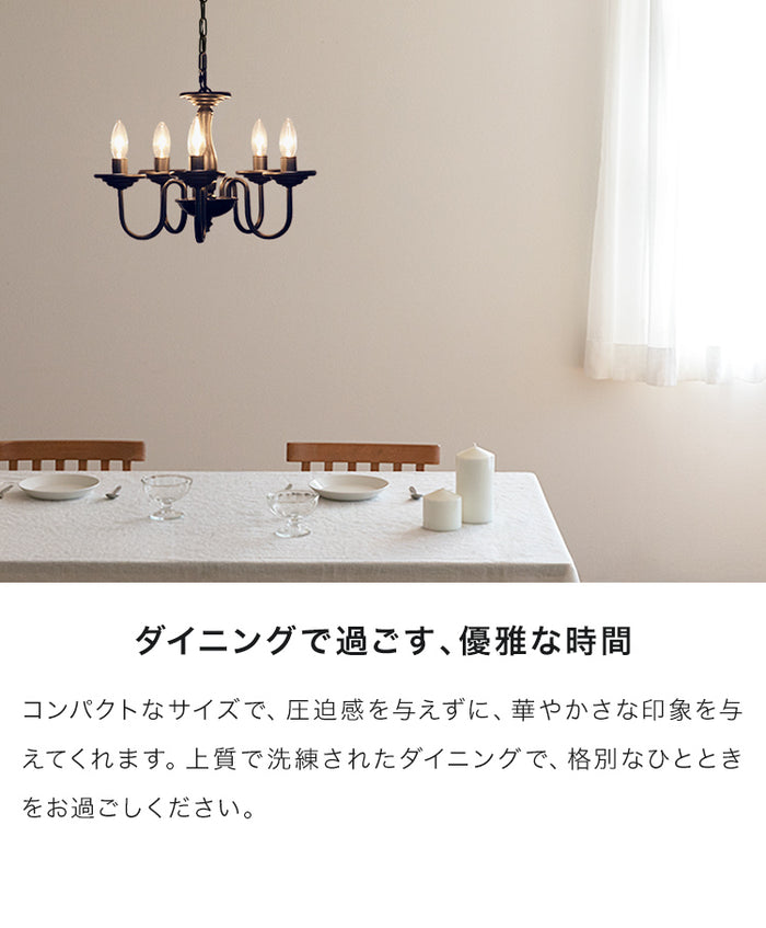 5灯シャンデリア「BUTLER（バトラー）」黒アイアン 照明 LED 対応 5灯 シャンデリア バトラー ライト LED電球 インテリア