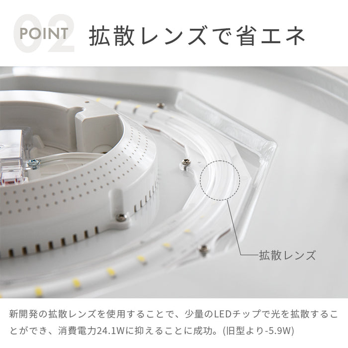 リモコン付き LEDシーリングライト 6畳用 ルクサンク【11段階調光 丸型