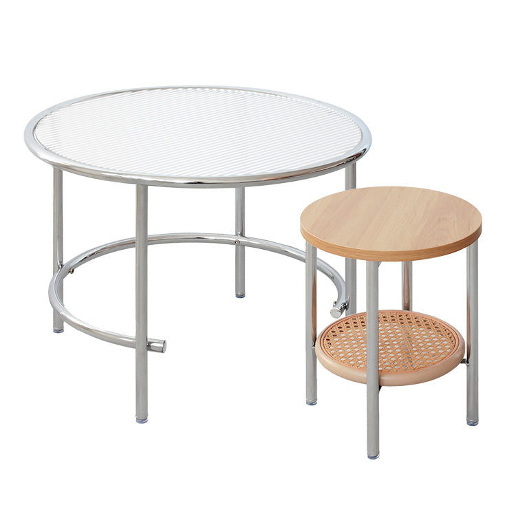 ラタン風ツインテーブル