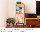 マガジンラック付きスリム本棚