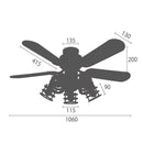 リモコン付シーリングファン 5灯 フリーリィ［Freely］