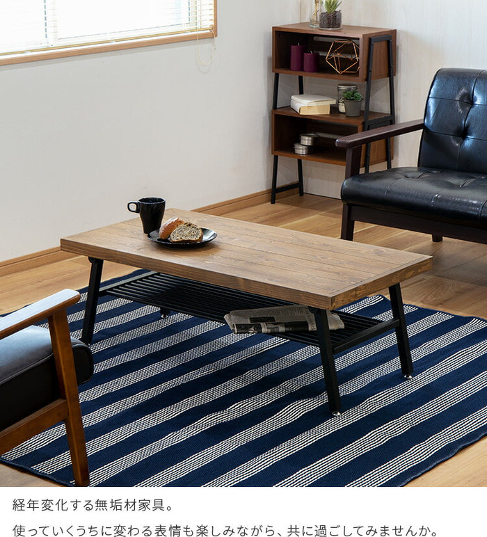 ローテーブル パイン 無垢 THE LOW TABLE / パイン × Black Steel – KANADEMONO