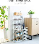 ◯スチールシューズラック6段 ■ホワイト