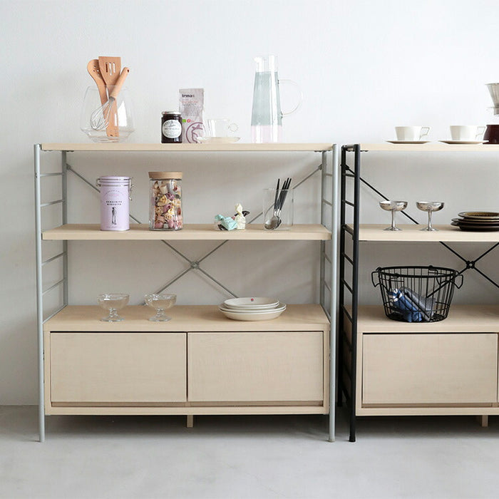 aina タスク tasku シェルフ 引き出し付き 本棚 扉付 シェルフ 書棚