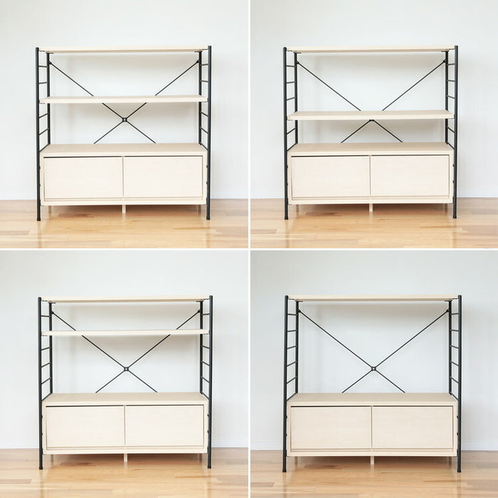 aina タスク tasku シェルフ 引き出し付き 本棚 扉付 シェルフ 書棚