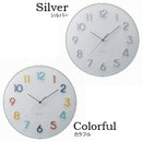 エンボスデザイン電波ラウンドウォールクロック