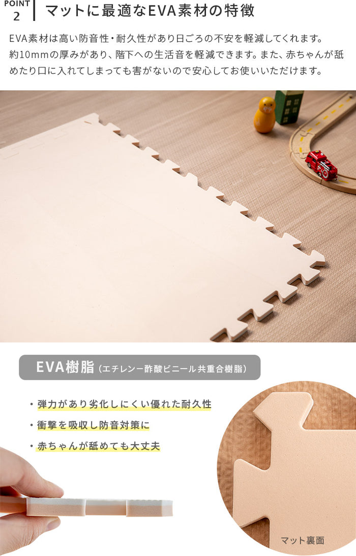 ジョイントマット木目調 幅60cm 64枚 大判 プレイマット フロア