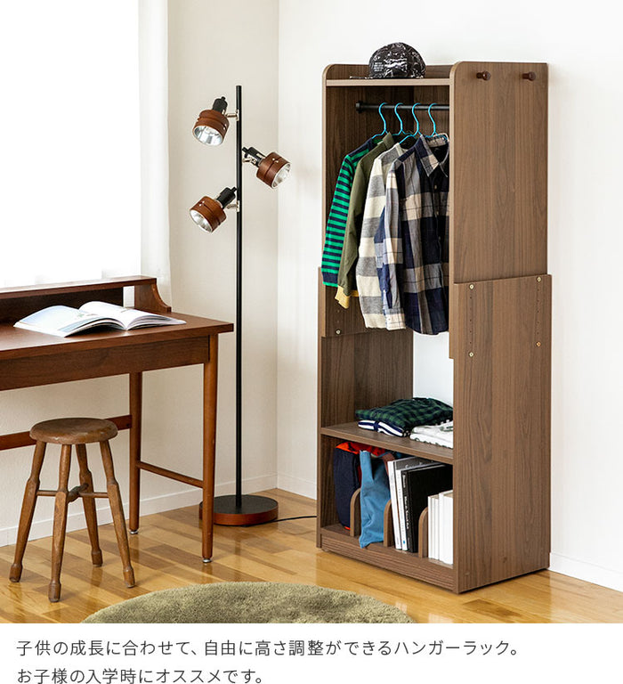 サイズ、デザインオーダー可！お子様用ハンガーラック●ナチュラルブラウン●受注製作 1年保証 ハンガーラック 幅60cm×高さ120cm 子供 キッズハンガーラック