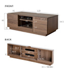テレビボード120cm スライド棚付き
